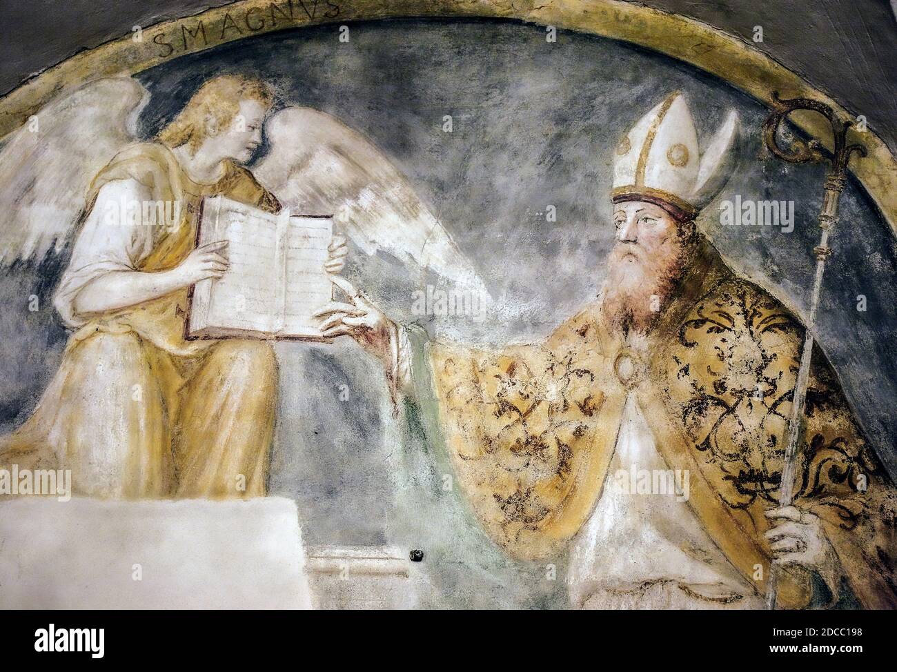 Italia Lombardia - Milano - Chiesa di Sant'Eustorgio - Vescovo Eustorgio riceve un messaggio dall'angelo Foto Stock