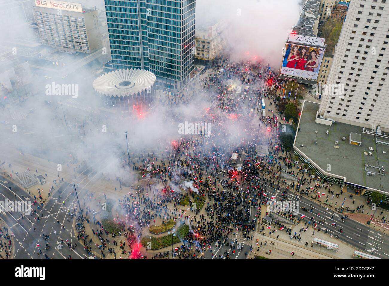 Varsavia, Polonia - Ottobre 30 2020: Celebrazione della Giornata Nazionale dell'Indipendenza Foto Stock