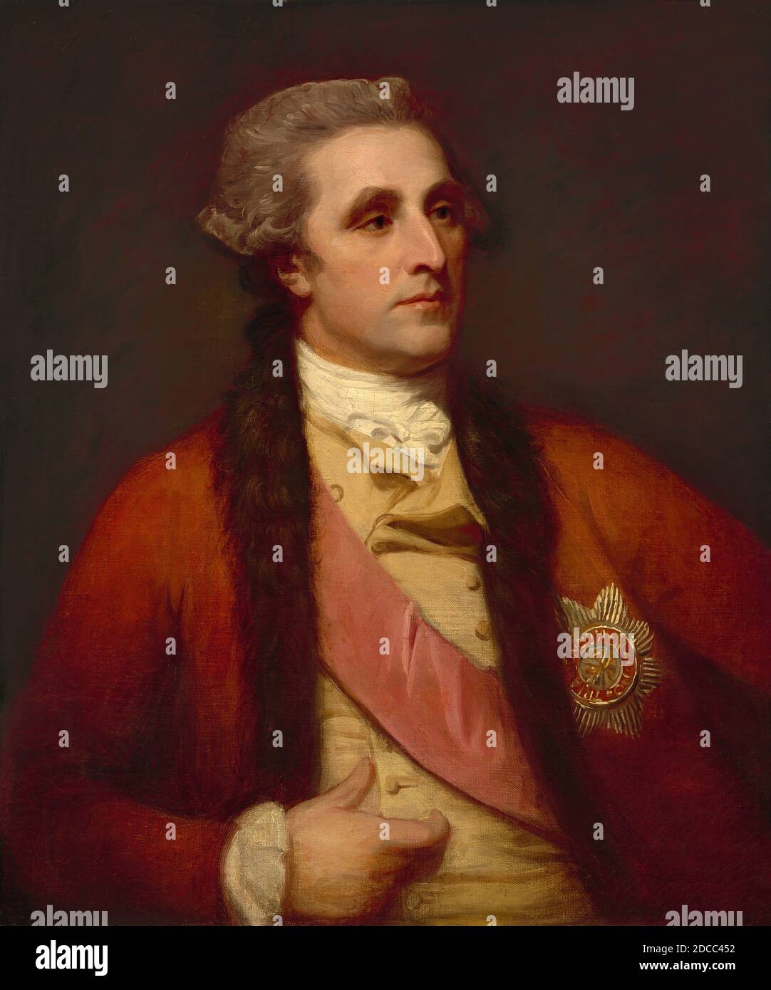 George Romney, (artista), British, 1734 - 1802, Sir William Hamilton, 1783-1784, olio su tela, totale: 76.8 x 65.1 cm (30 1/4 x 25 5/8 in.), incorniciato: 95.3 x 82.6 x 6 cm (37 1/2 x 32 1/2 x 2 3/8 in Foto Stock