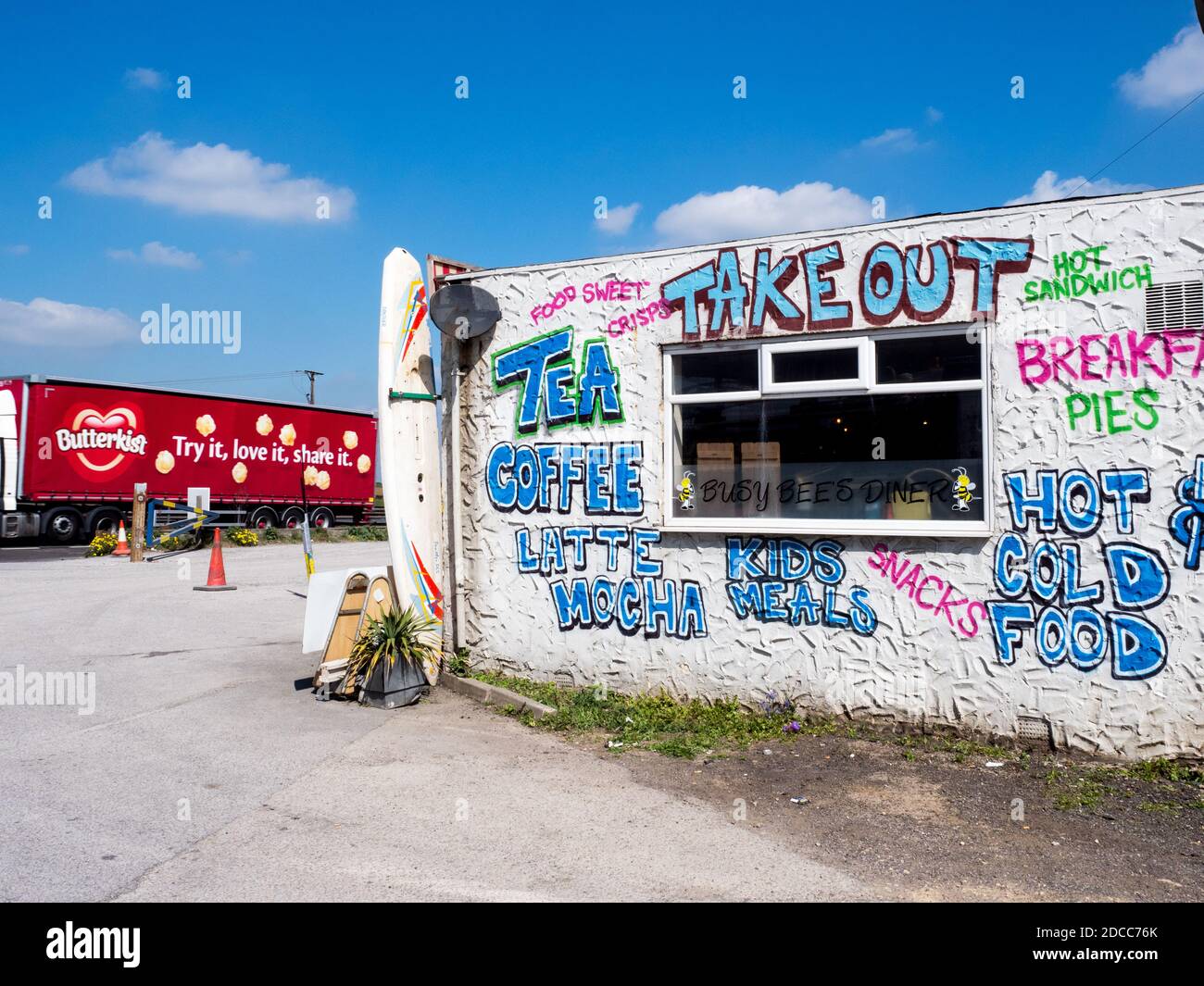 Busy Bees Diner A1. Darrington, West Yorkshire. Foto Stock