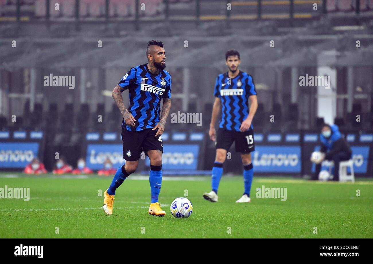 Milano, Italia. 31 ottobre 2020. Arturo Vidal (22) di Inter Milan ha visto nella serie UNA partita tra Inter Milan e Parma Calcio 1913 a San Siro a Milano. (Foto: Gonzales Photo - Tommaso Fimiano). Foto Stock