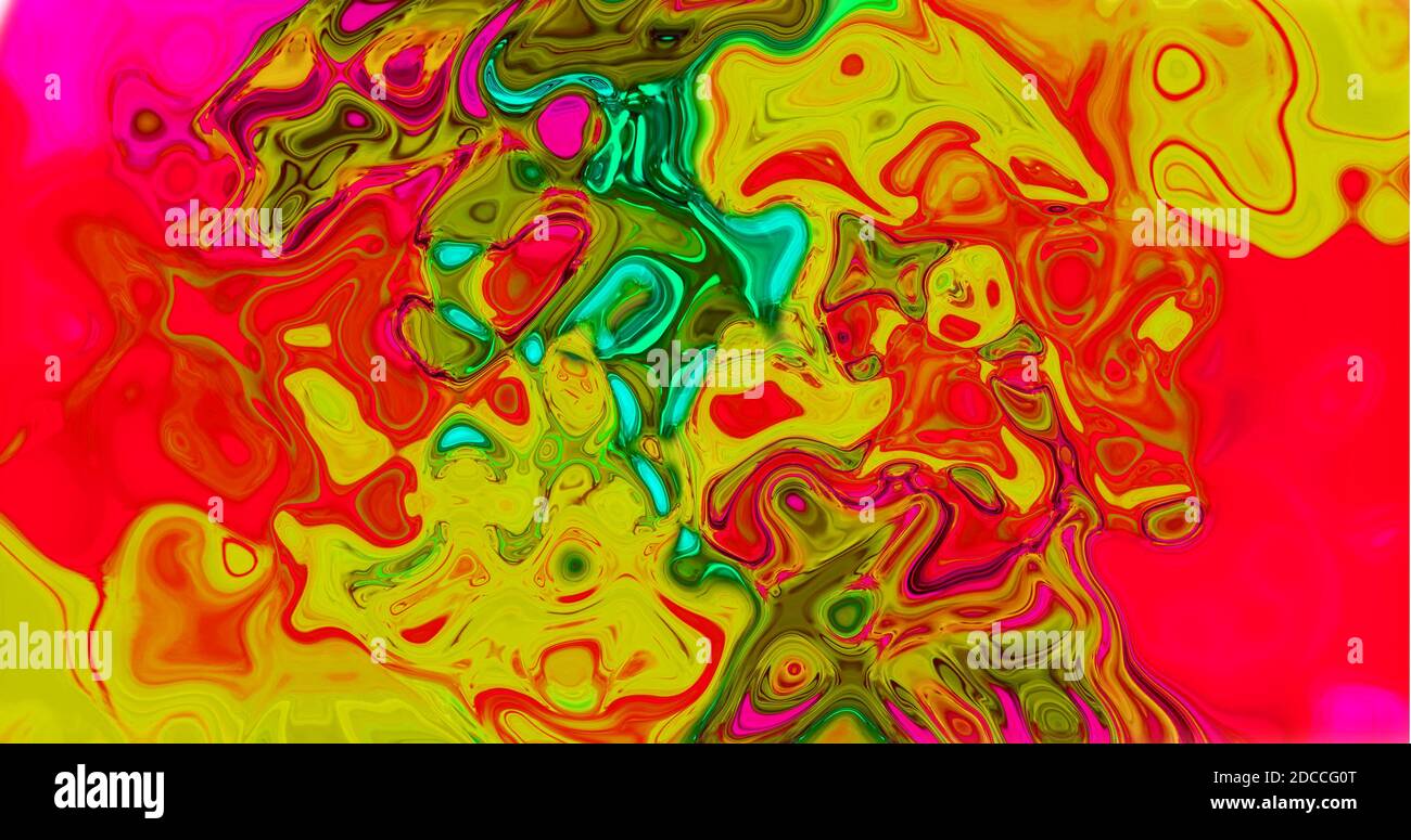 Inchiostro colorato astratto liquido. Esplosione liquida diffusione Psychedelic Blast. Multicolore vernice astratta parete | fresco parete texture per vernice Foto Stock