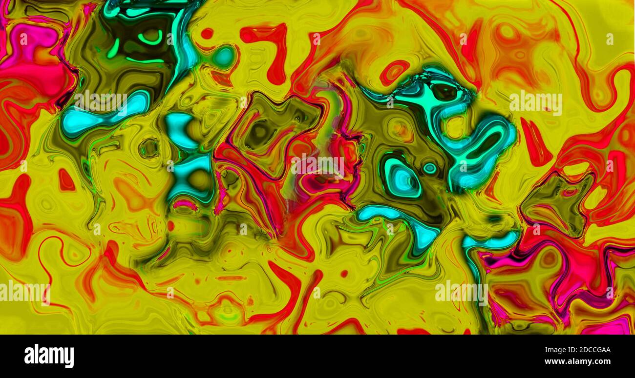 Inchiostro colorato astratto liquido. Esplosione liquida diffusione Psychedelic Blast. Multicolore vernice astratta parete | fresco parete texture per vernice Foto Stock