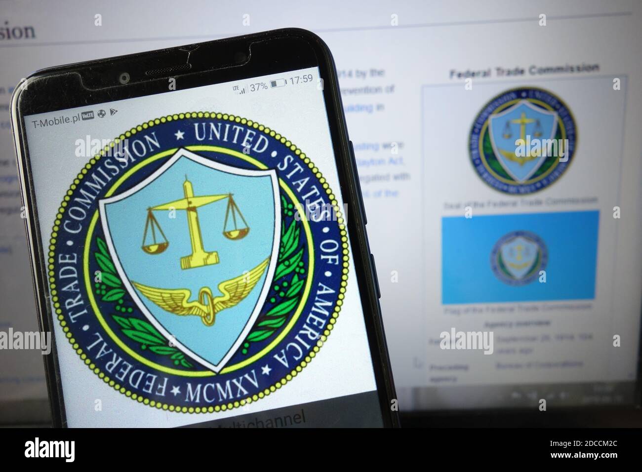 KONSKIE, POLONIA - 18 agosto 2019: Logo della Federal Trade Commission visualizzato sul telefono cellulare Foto Stock