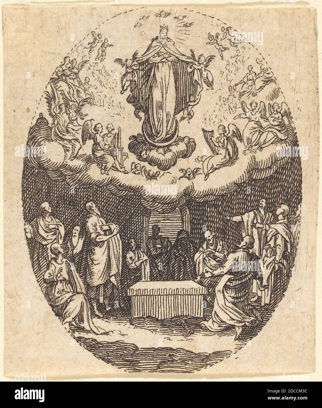 Jacques Callot, (artista), francese, 1592 - 1635, l'Assunzione con il Cherubin, incisione Foto Stock