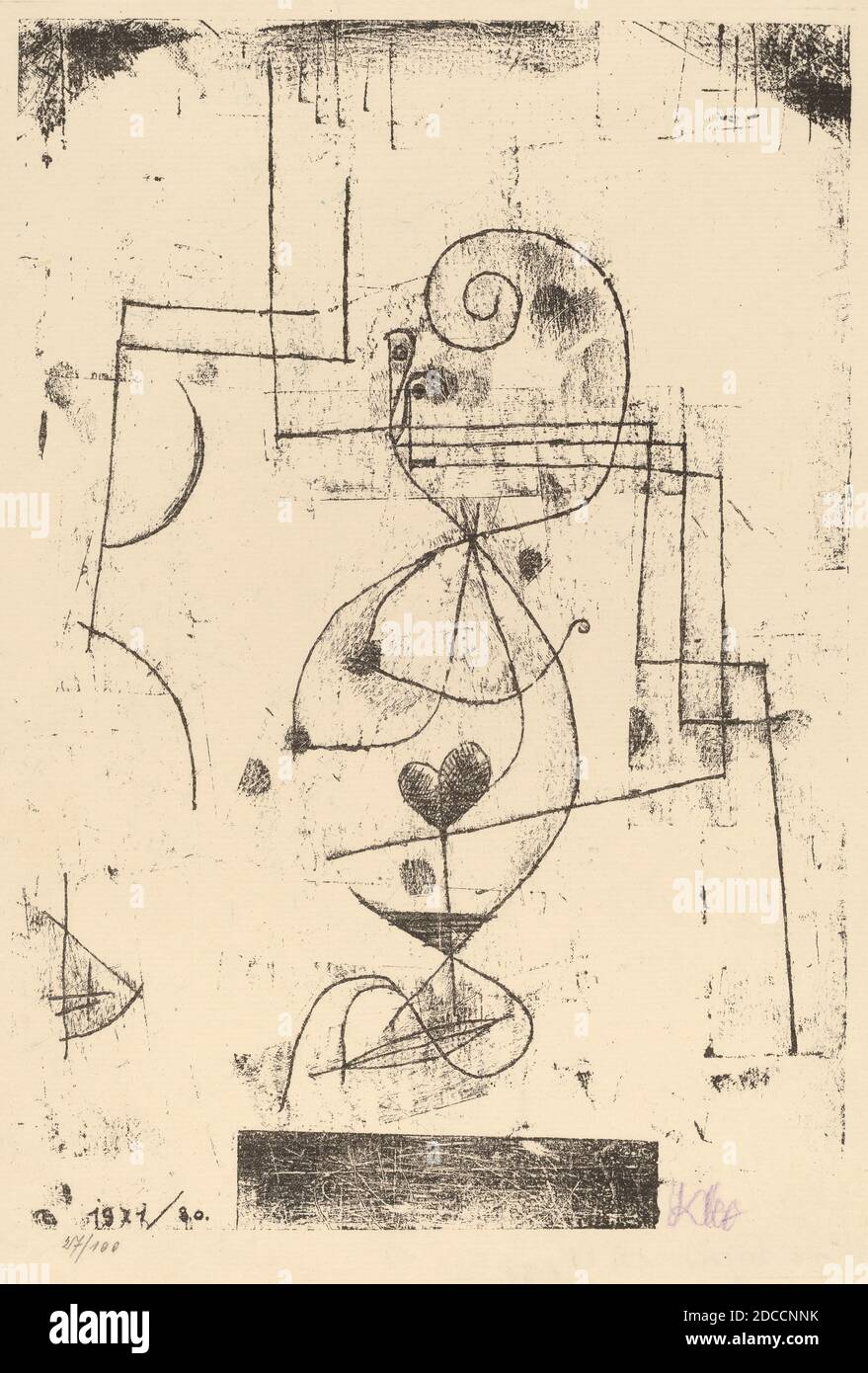 Paul Klee, (artista), Svizzera, 1879 - 1940, Regina dei cuori (Herzdame), 1921, litografia Foto Stock