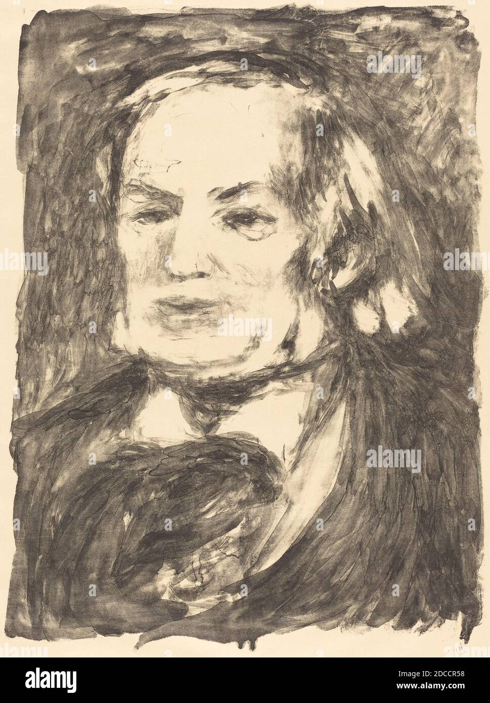 Auguste Renoir, (artista), francese, 1841 - 1919, Richard Wagner, c.. 1900, litografia su carta giapponese Foto Stock