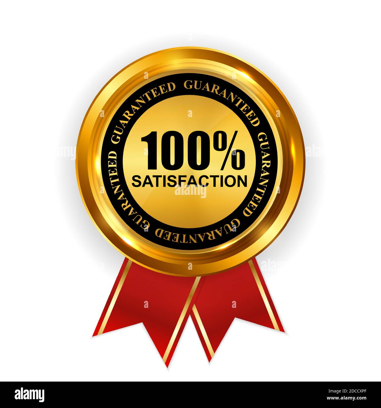 Modello di soddisfazione al 100% abstract Gold Label. Illustrazione vettoriale Illustrazione Vettoriale