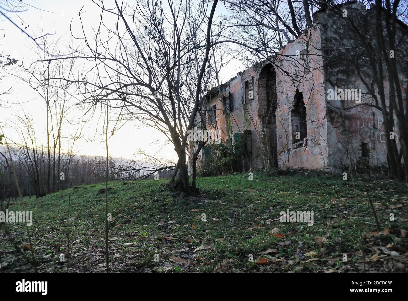 Veneto, Nervesa della Battaglia. Il luogo dove Francesco Baracca fu abbattito. Fu un asso dell'aviazione italiana durante la prima guerra mondiale. Foto Stock