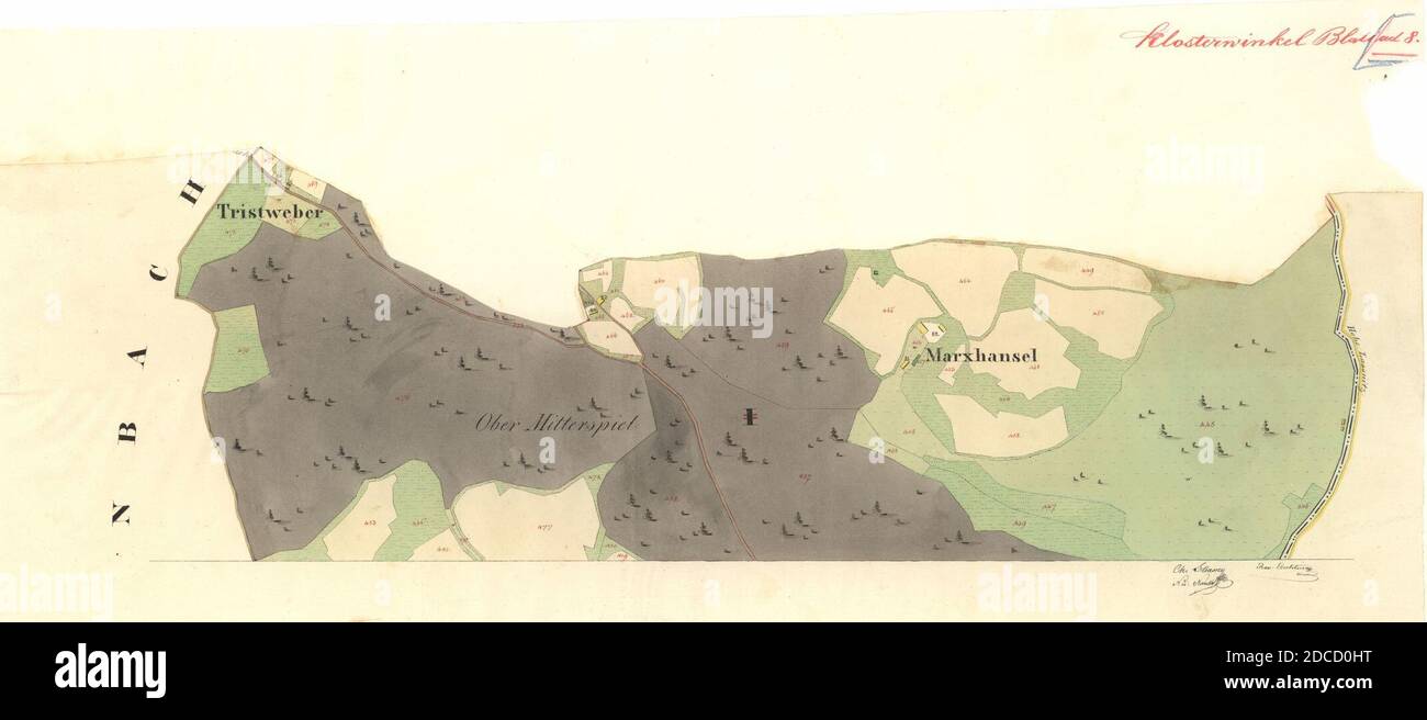Kataster Mappenkopie Klosterwinkel ad VIII Foto Stock
