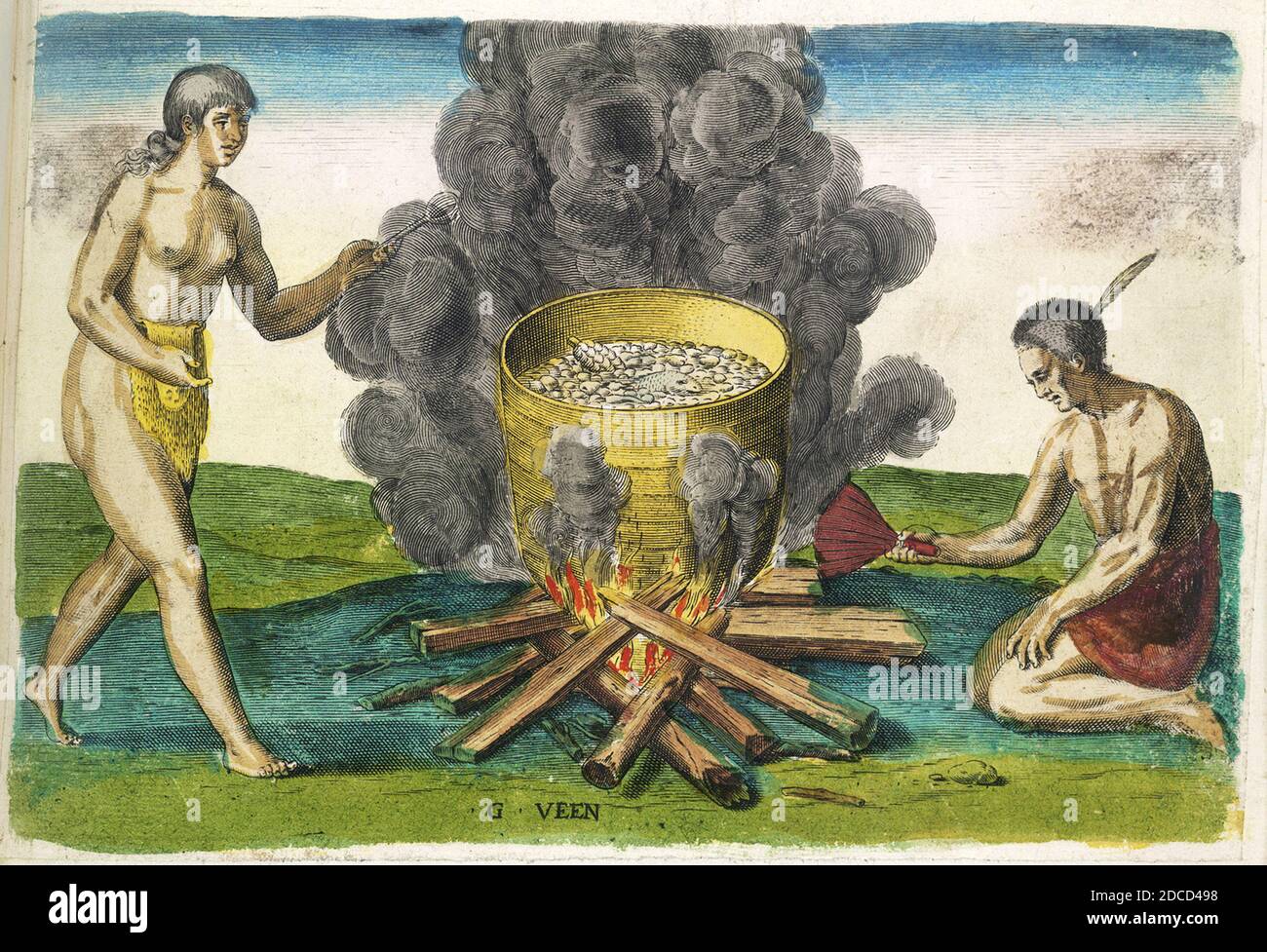 Cucina americana nativa, 16 ° secolo Foto Stock