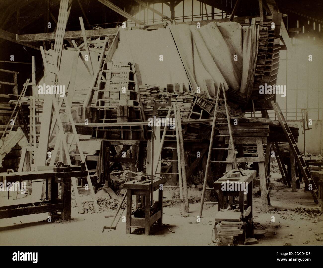 FR√©d√©ric Bartholdi Workshop, costruzione della Statua della libertà Foto Stock