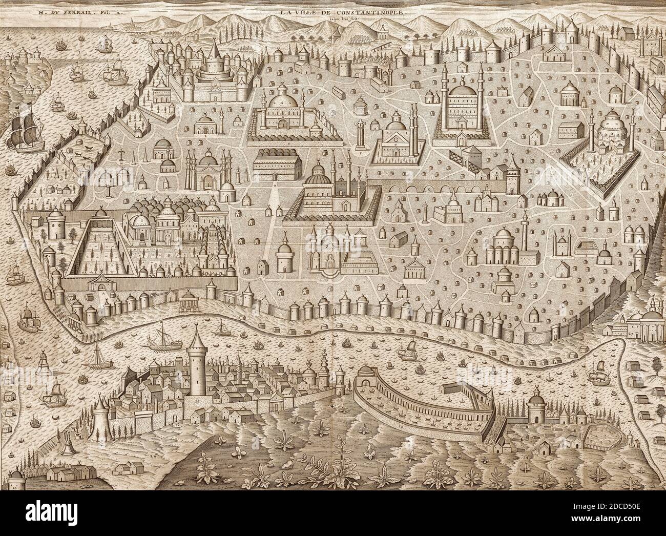 Vista di Istanbul, 1650 Foto Stock