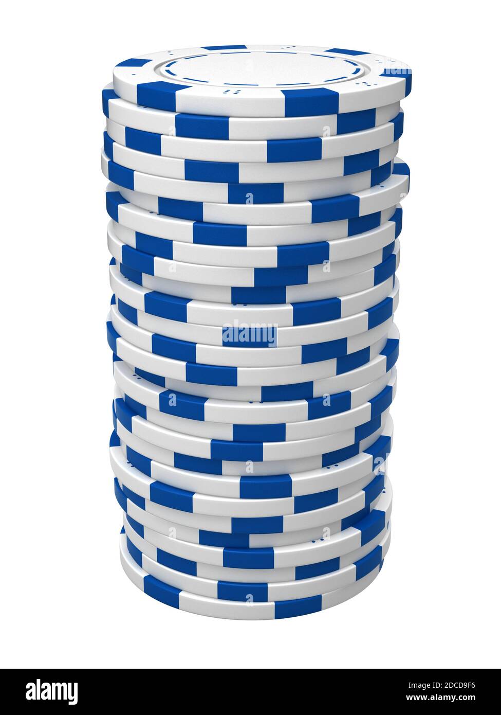 rendering 3d del palo bianco di chip casinò isolato su bianco sfondo Foto Stock