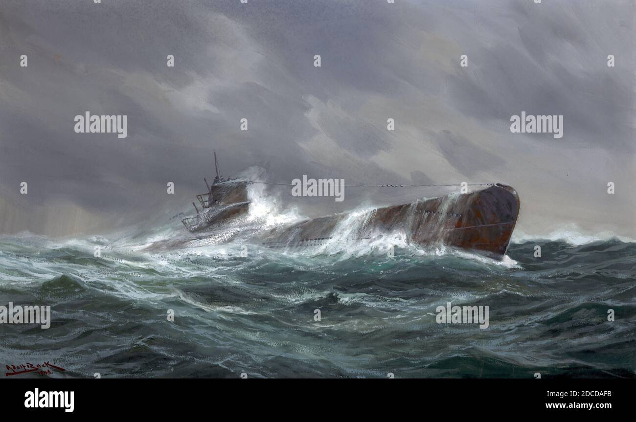 WWII, U-Boat tedesco, 1943 Foto Stock