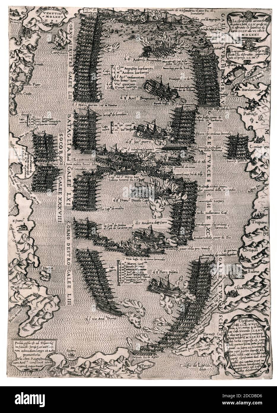 La battaglia di Lepanto, 1571 Foto Stock