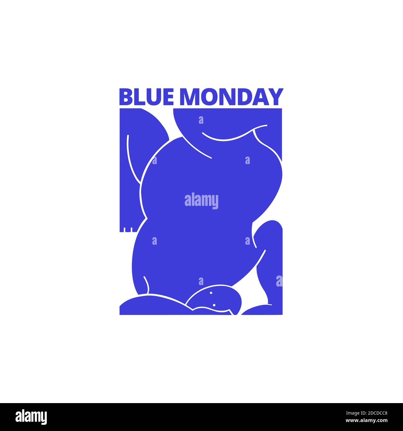 Poster blu del lunedì mockup per la stampa. Illustrazione vettoriale Illustrazione Vettoriale