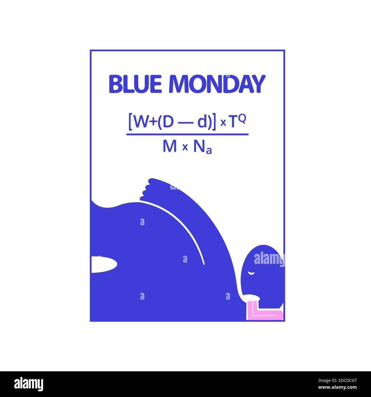 Un poster per il giorno più depresso dell'anno. Lunedì blu. Persona sconvolata. Illustrazione vettoriale Illustrazione Vettoriale
