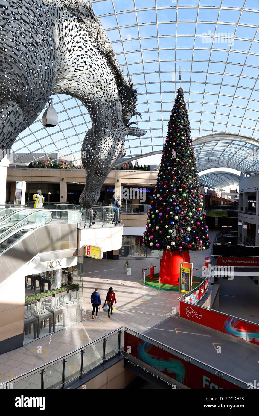 Covid Secure Trinity Shopping Centre a Leeds, Yorkshire Foto Stock