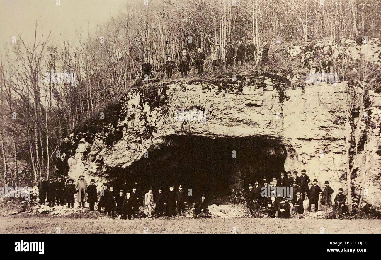 Kesslerloch Ausgrabungen 1902 1903a. Foto Stock