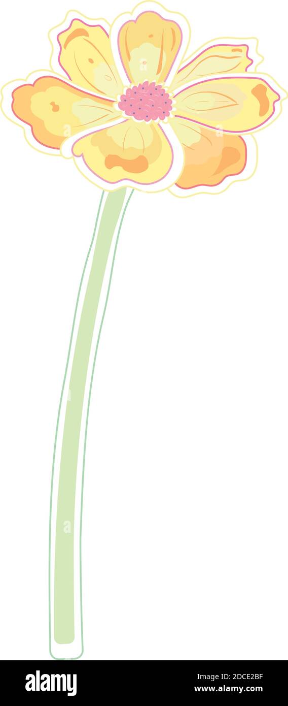 Fiore in tecnica acquerello Illustrazione Vettoriale