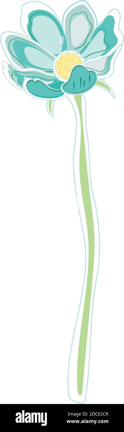 Fiore in tecnica acquerello Illustrazione Vettoriale