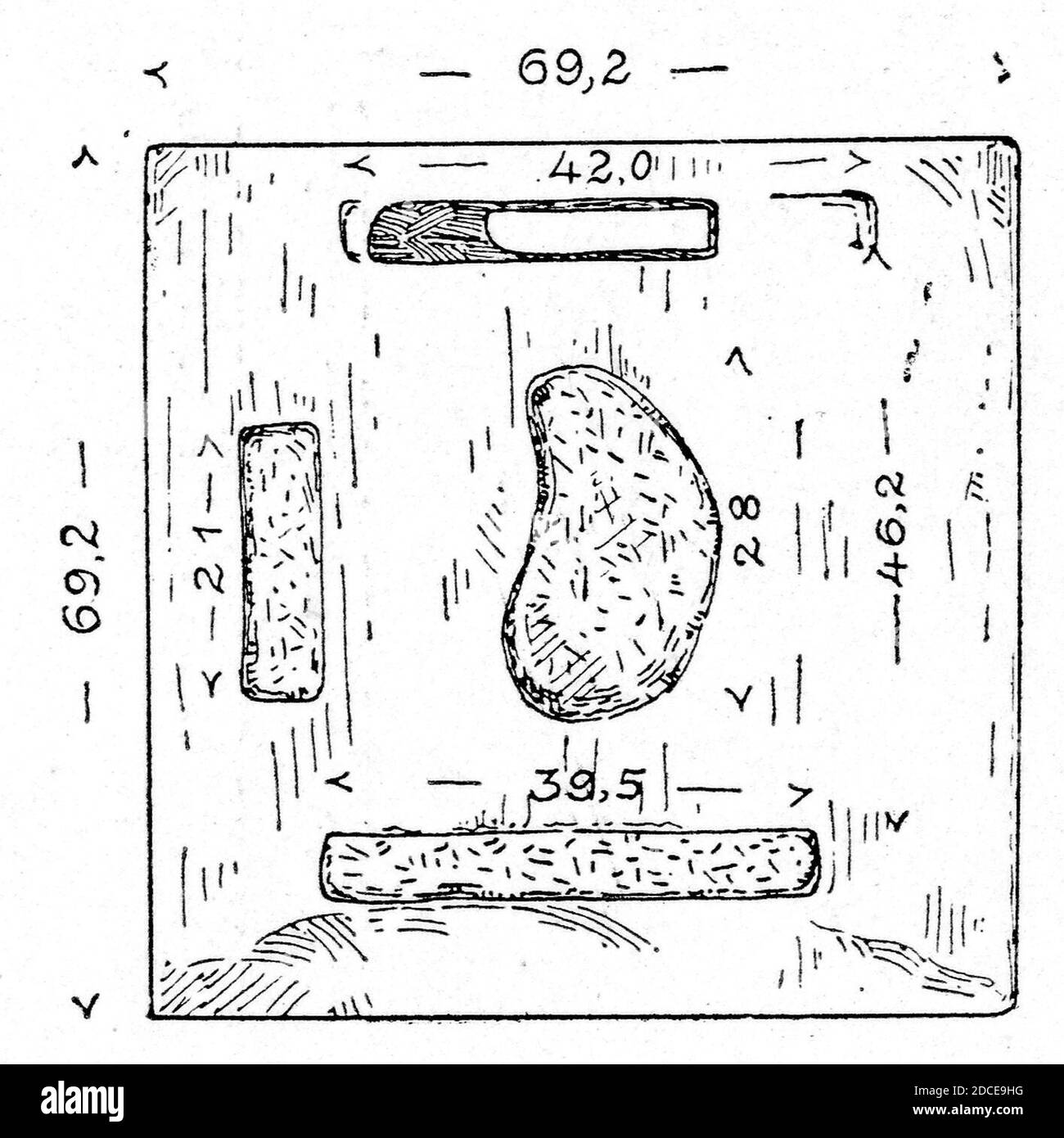 Kerameikos Grabbezirk des Agathon und Sosikrates, Basisplatte Eines Naiskos (Der Friedhof am Eridanos, ABB. 40). Foto Stock