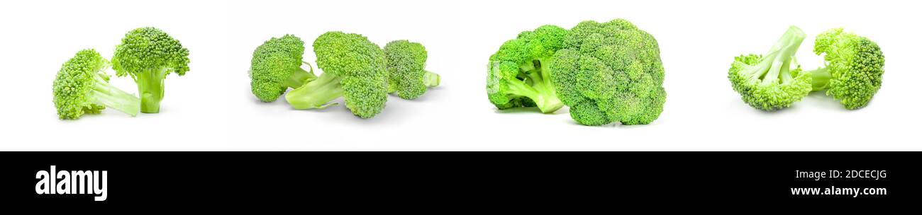Set di broccoli freschi Foto Stock