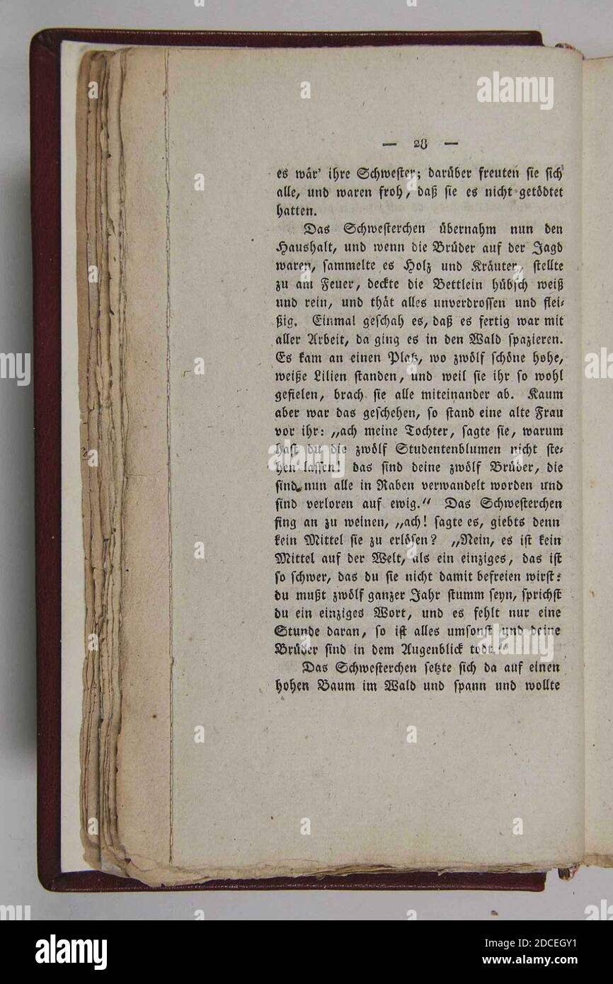 Kinder und Hausmärchen (Grimm) 1812 i 028. Foto Stock