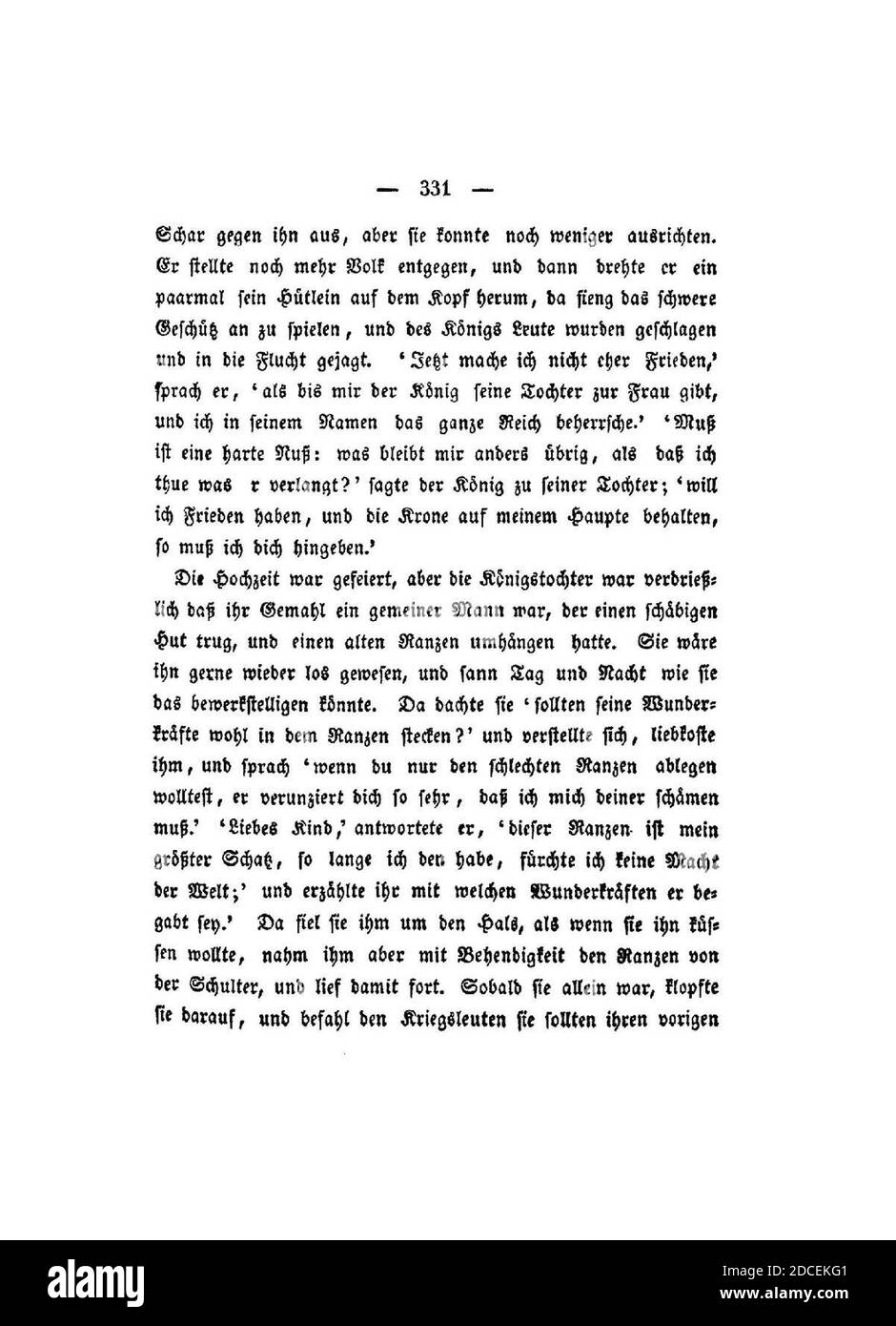 Kinder und Hausmärchen (Grimm) 1837 V1 331. Foto Stock