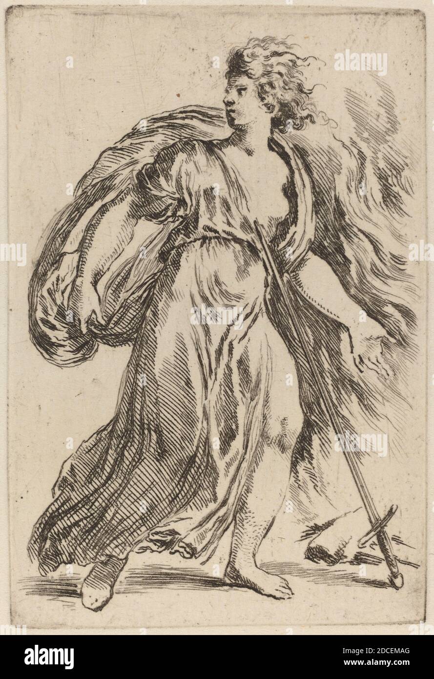 Stefano della Bella, (artista), fiorentino, 1610 - 1664, suicidio di Dido, Quadreria Medicea, vol.3 (1986.50.11-108), (serie), incisione su carta deposta Foto Stock
