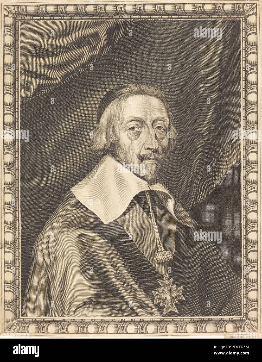 Michel Lasne, (artista), francese, 1590 o prima - 1667, Armand Jean du Plessis, Cardinale Richelieu, incisione su carta a fogli, foglio: 30.1 x 23.7 cm (11 7/8 x 9 5/16 pollici Foto Stock