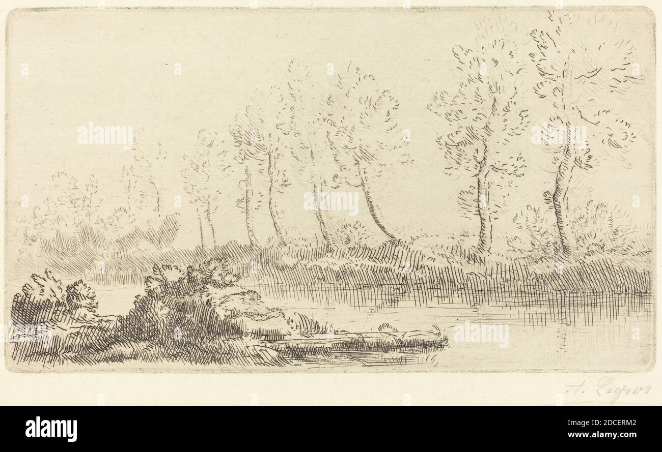 Alphonse Legros, (artista), francese, 1837 - 1911, Banche dell'Adour (Bord de l'Adour), incisione Foto Stock