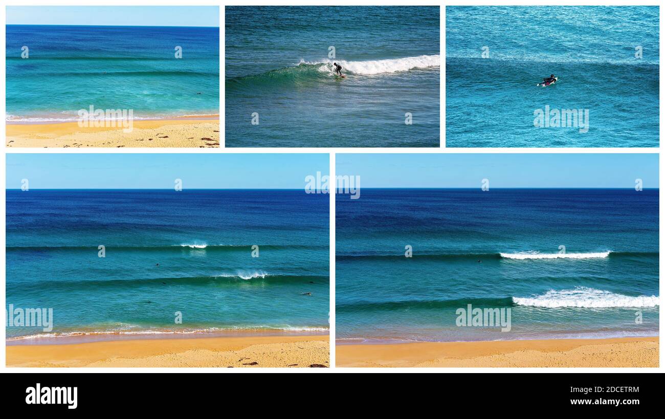 Collage dell'oceano al vivaio delle balene di Logan's Beach La Great Ocean Road Foto Stock