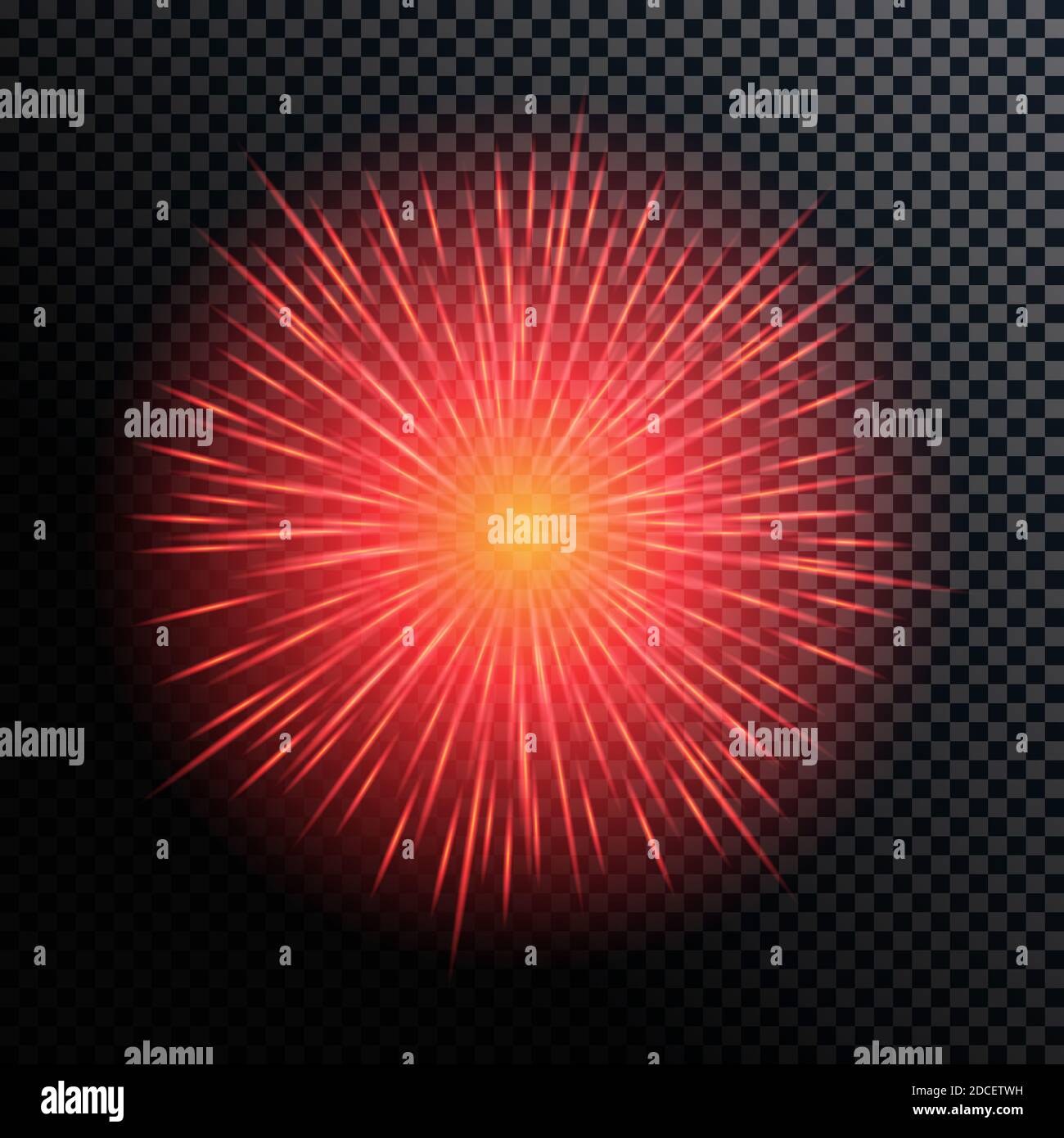 Illustrazione di Fireworks, saluto su trasparente su sfondo nero Foto Stock