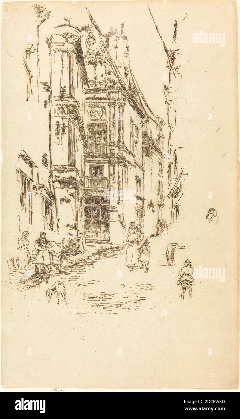 James McNeill Whistler, (artista), americano, 1834 - 1903, Cancelleria, Loches, 1888, incisione Foto Stock