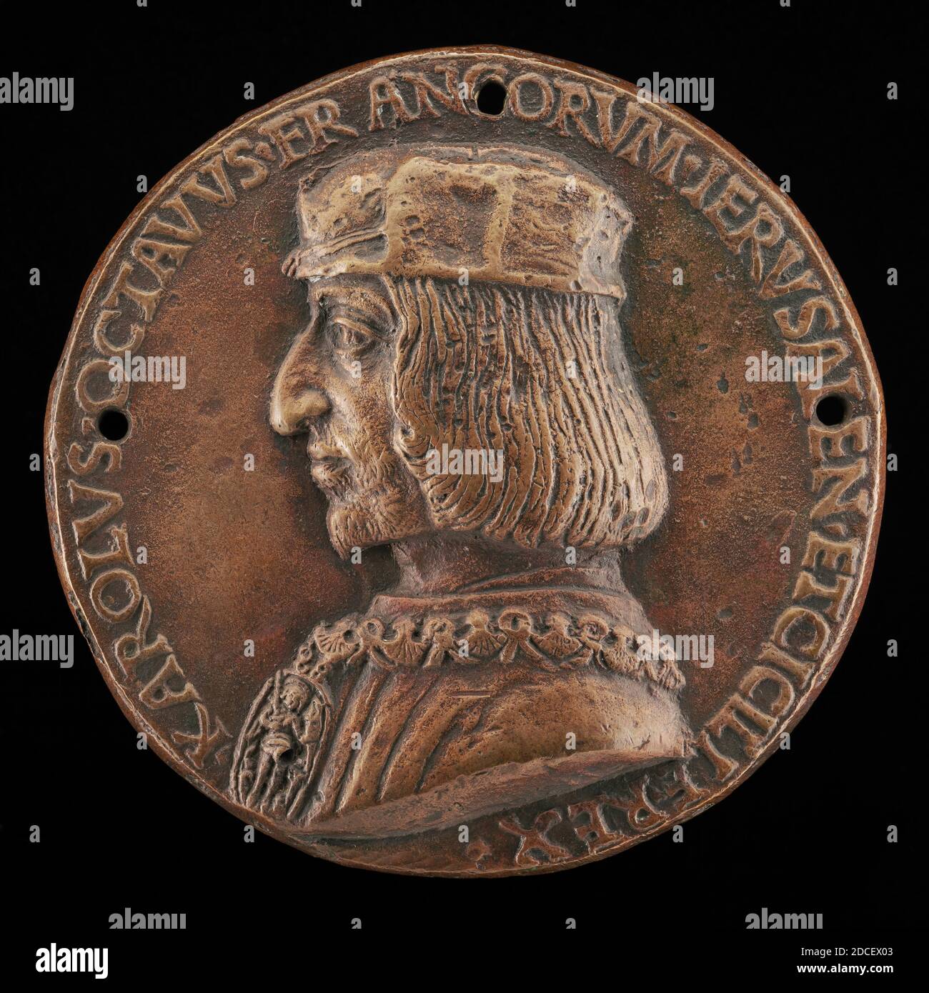 Niccolò Fiorentino, (artista), Fiorentino, 1430 - 1514, Carlo VIII, 1470-1498, Re di Francia 1483, 1494/1495, bronzo/tre volte forato, totale (diametro): 9.67 cm (3 13/16 in.), peso lordo: 315.37 gr (0.695 lb Foto Stock