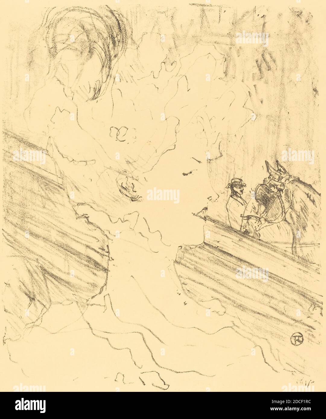 Henri de Toulouse-Lautrec, (artista), francese, 1864 - 1901, Emilienne d'Alençon, Ritratti di attori e Attrici, (serie), 1896, litografia in nero su carta color crema velin Foto Stock