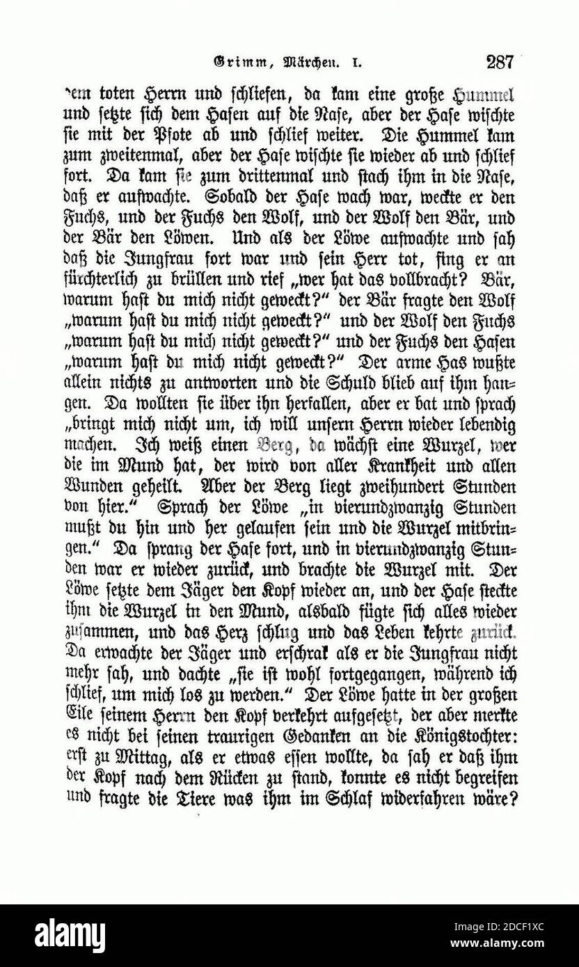 Kinder und Hausmärchen (Grimm) 1894 i 287. Foto Stock