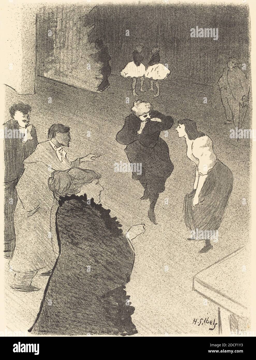 Henri-Gabriel Ibels, (artista), francese, 1867 - 1936, Emilienne d'Alencon et Mariquita?, concerto le cafe, (serie), 1893, litografia, immagine: 30.8 x 23 cm (12 1/8 x 9 1/16 pollici), foglio: 43.8 x 31.8 cm (17 1/4 x 12 1/2 pollici Foto Stock