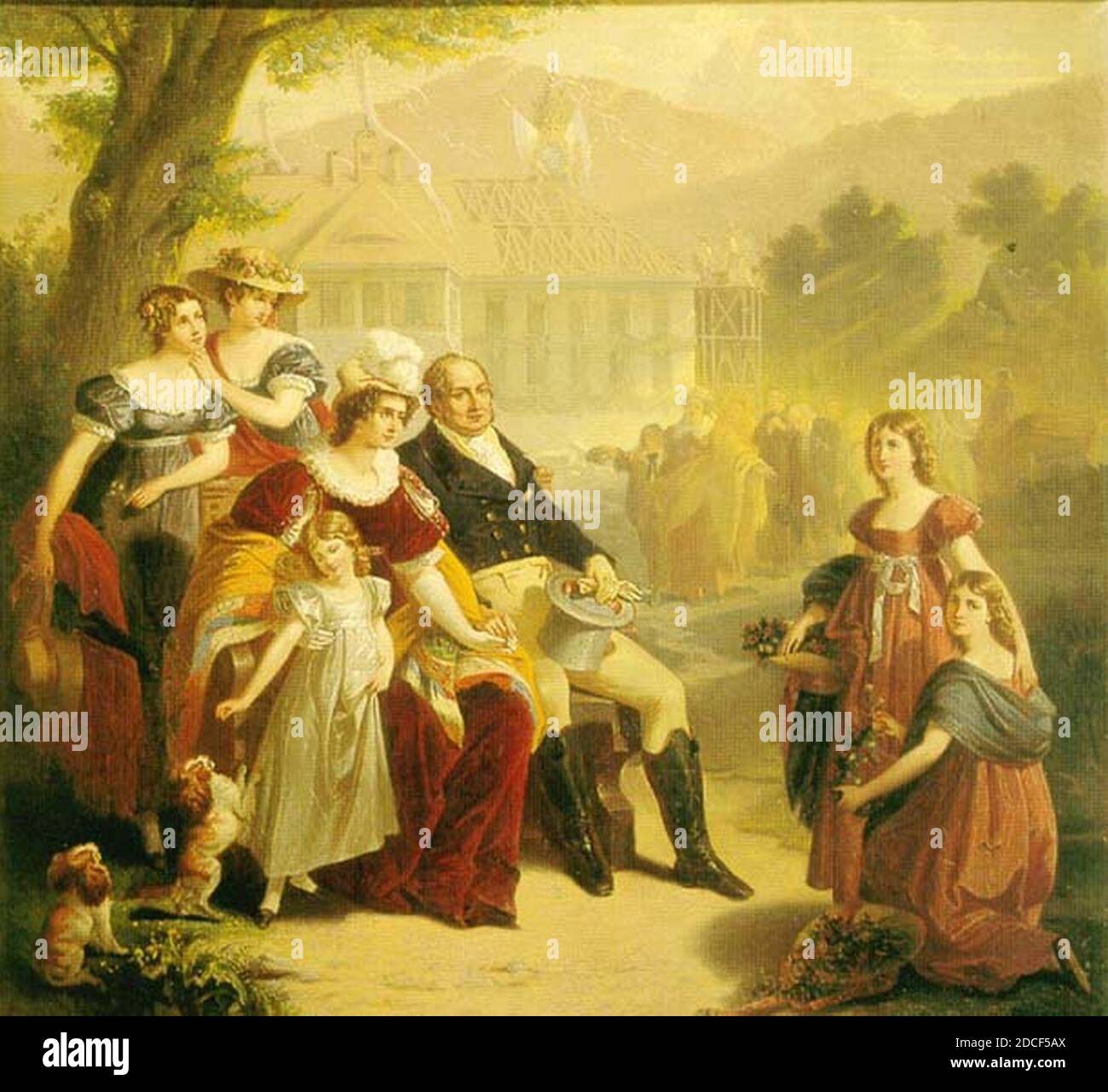 Re Massimiliano i Regina Caroline e le loro 5 figlie. Foto Stock