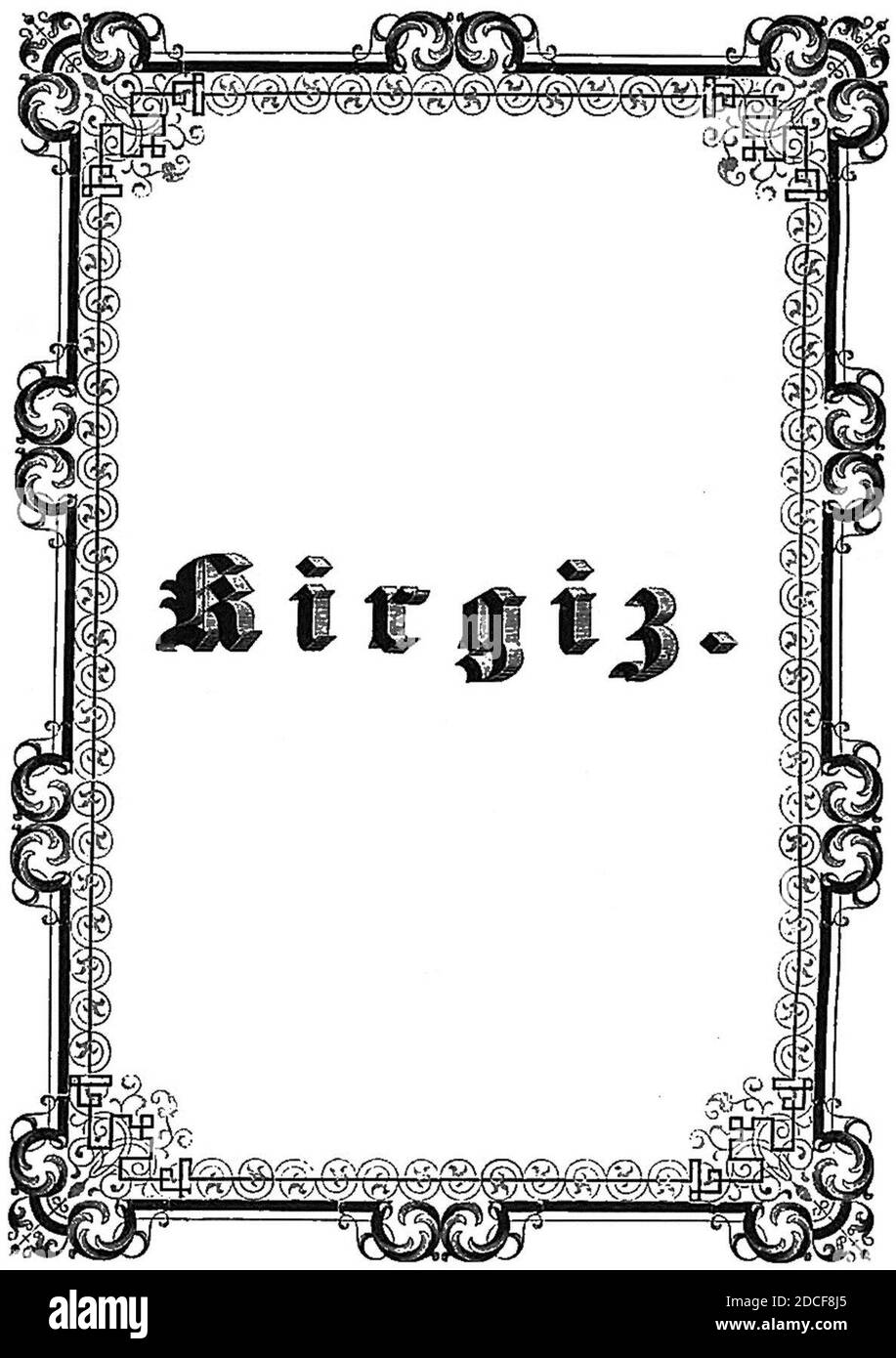 Kirgiz grafika tytułowa. Foto Stock