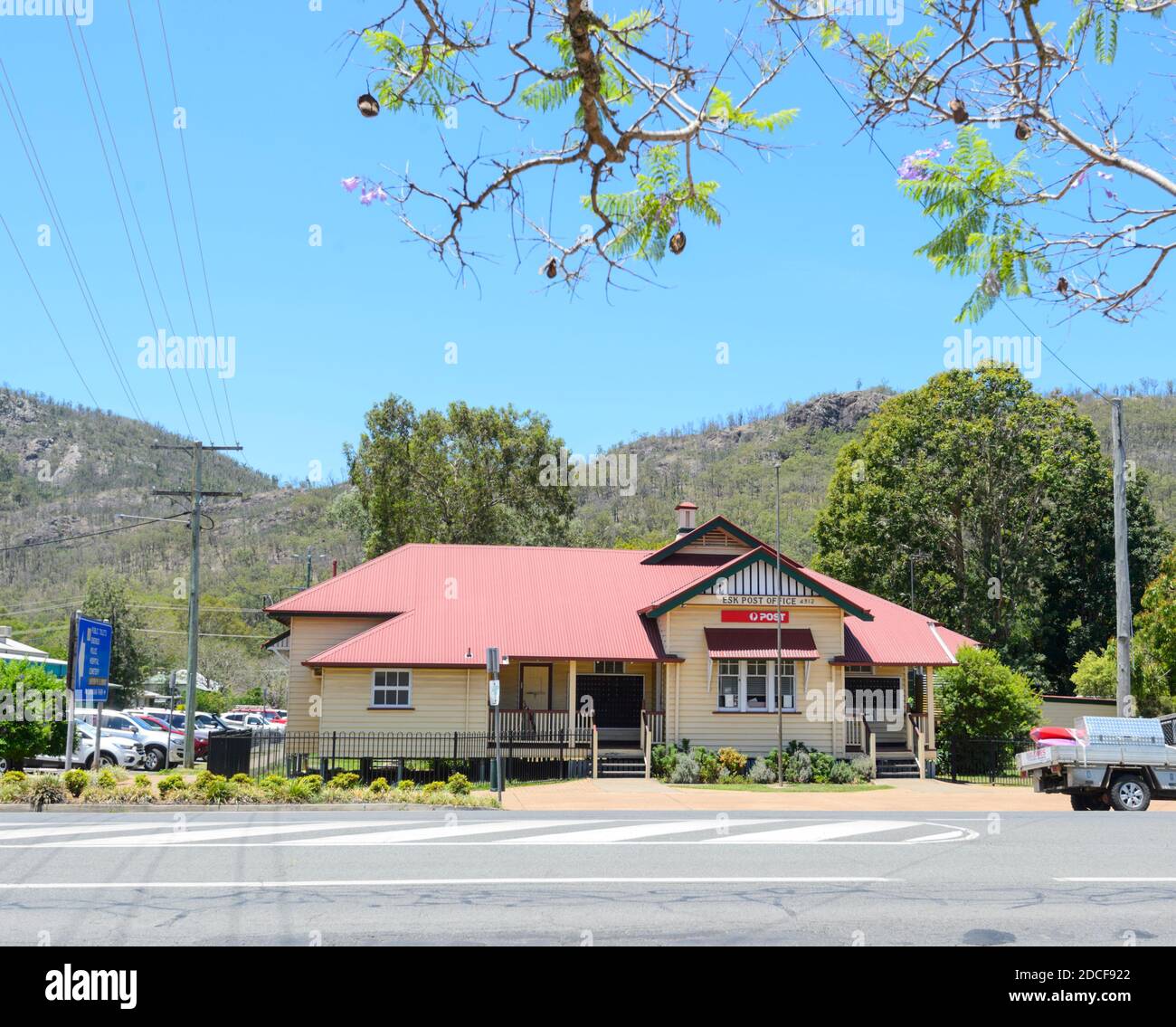 Vista dell'Ufficio postale di Esk Australia, una piccola città rurale nel Queensland, QLD, Australia Foto Stock