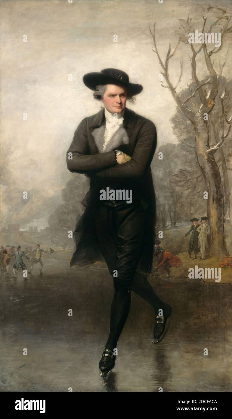 Gilbert Stuart, (pittore), americano, 1755 - 1828, The Skater (Ritratto di William Grant), 1782, olio su tela, totale: 245.5 x 147.4 cm (96 5/8 x 58 1/16 pollici), incorniciato: 274.3 x 177.2 x 9.5 cm (108 x 69 3/4 x 3 3/4 in.), nel 1775 Gilbert Stuart salpò per Londra dove Benjamin West accolse il giovane indigente nella sua casa. Lo Skater segna la fine del suo apprendistato di cinque anni in Occidente. Il primo sforzo di Stuart a ritrattistica completa, la sua originalità ha portato l'artista così tanto avviso alla mostra della Royal Academy del 1782 che ha presto creato il suo studio Foto Stock