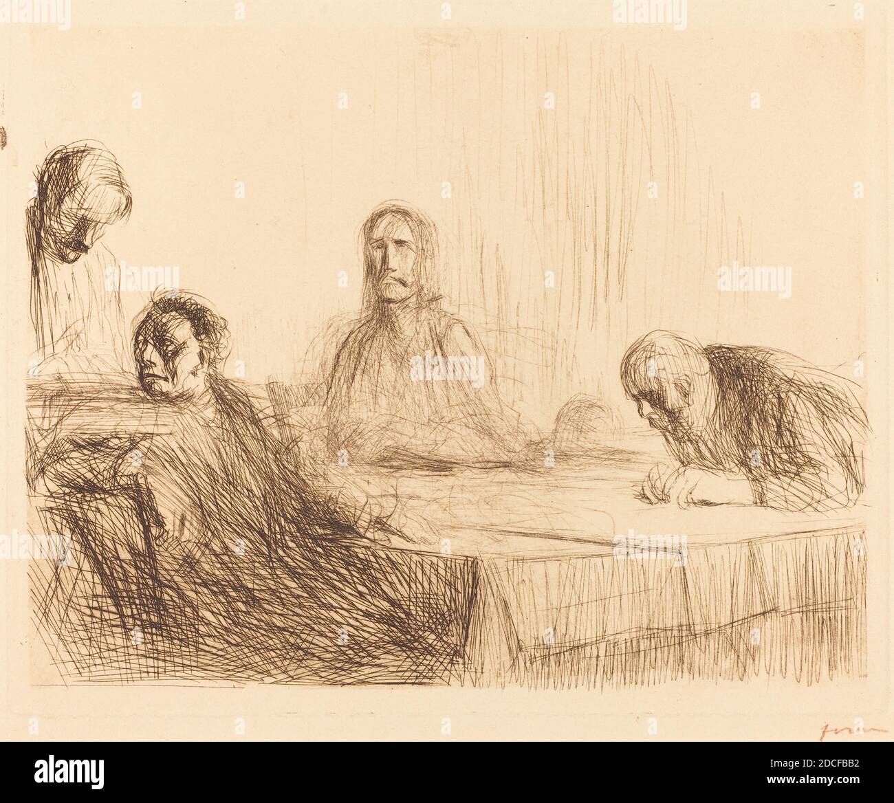 Jean-Louis Forain, (artista), francese, 1852 - 1931, la cena a Emmaus (secondo piatto), 1910, drypoint Foto Stock