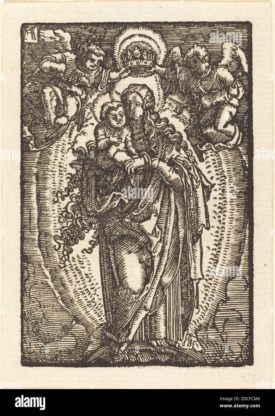 Albrecht Altdorfer, (artista), tedesco, 1480 o prima - 1538, la Vergine come Regina del cielo, la caduta e la redenzione dell'uomo, (serie), c.. 1513, taglio di legno Foto Stock