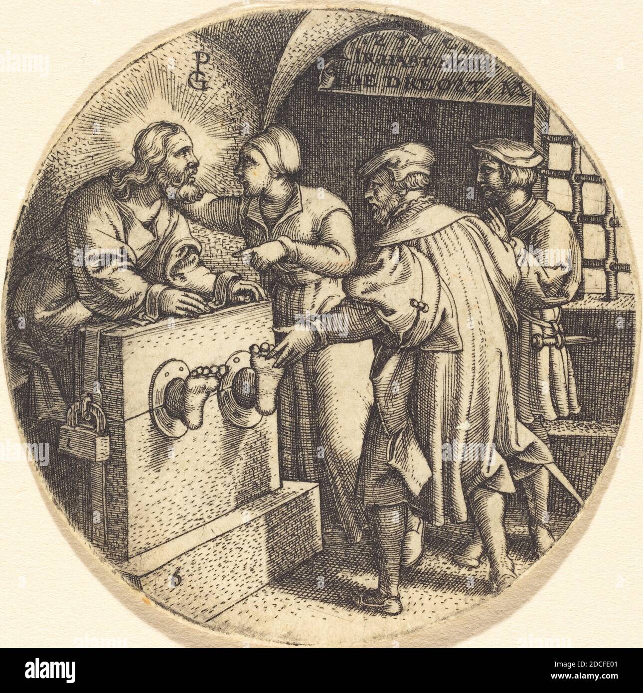 Georg Pencz, (artista), tedesco, c.. 1500 - 1550, per visitare le sette opere di Misericordia, (serie), incisioni Foto Stock