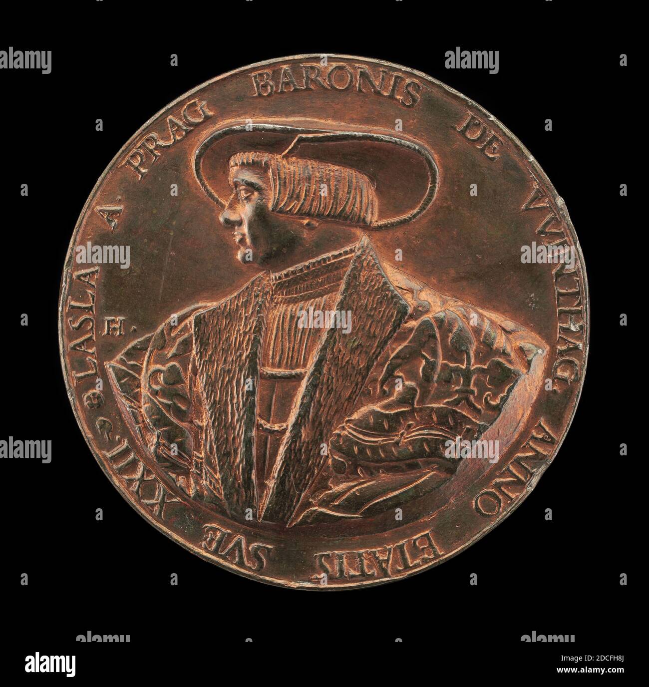 Friedrich Hagenauer, (artista), tedesco, attivo c. 1525 - 1546, Ladislao di Praga, Barone di Windhag, piombo, totale (diametro): 6.28 cm (2 1/2 in.), peso lordo: 68.59 gr (0.151 lb Foto Stock