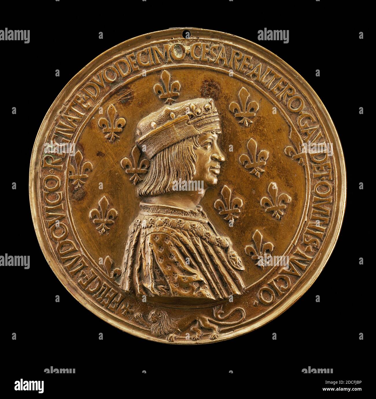 Nicolas Leclerc, (artista), francese, attivo 1487 - 1507, Jean de Saint-Priest, (artista), francese, attivo 1490 - 1516, Luigi XII, 1462-1515, Re di Francia 1498, 1499/1500, bronzo, totale (diametro): 11.45 cm (4 1/2 in.), peso lordo: 456.9 gr (1.007 lb.), asse: 12:00 Foto Stock