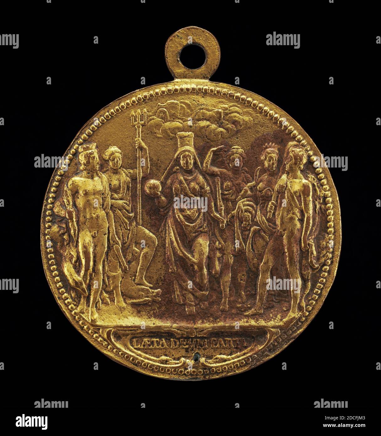 Guillaume Dupré, (medalista), francese, c.. 1574 - 1642, Maria de' Medici come Madre degli dei, bronzo dorato, tuta (altezza con anello di sospensione): 6.22 cm (2 7/16 in.), totale (diametro senza anello): 5.31 cm (2 1/16 in.), peso lordo: 44.22 gr (0.044 kg), asse: 12:00 Foto Stock